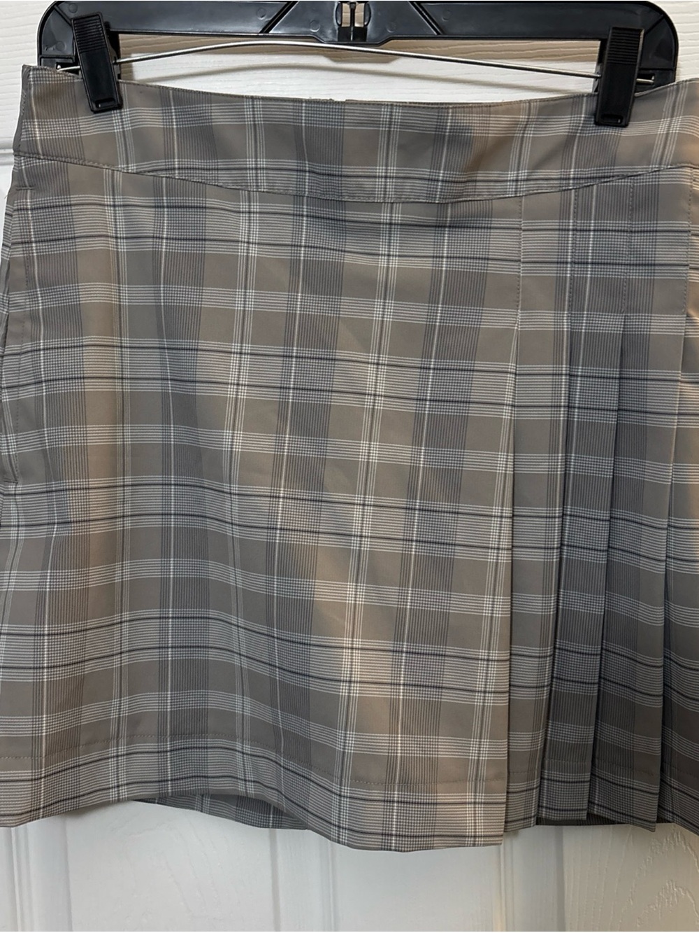 Nike Gray Plaid Pleated Mini Skirt
